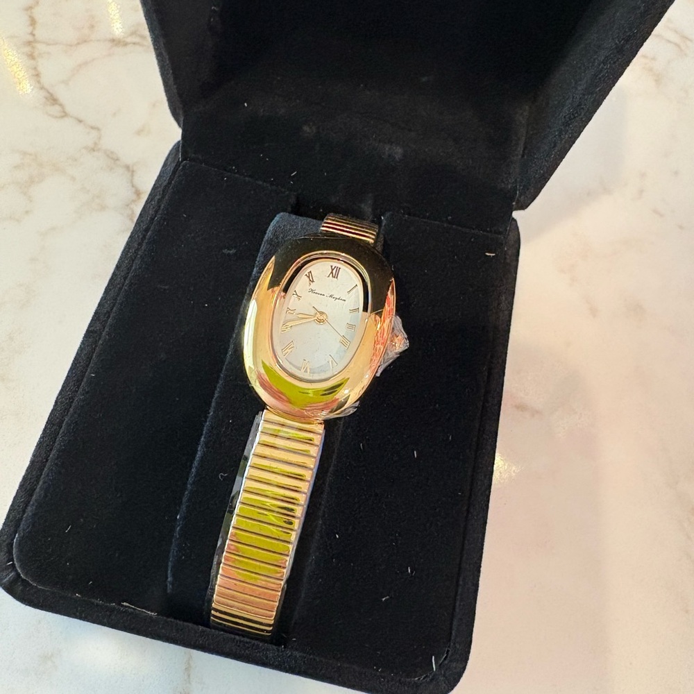 Gold-Tone Oval Face Women's Watch